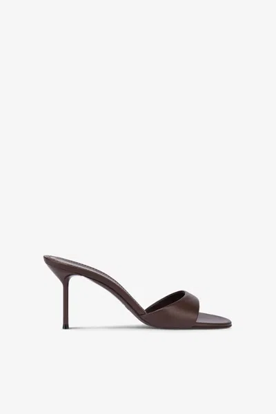 Paris Texas Mules In Ebony Leather