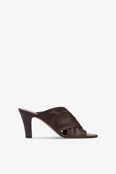 Paris Texas Mules In Ebony Leather