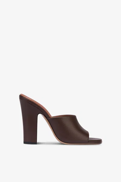 Paris Texas Mules In Ebony Leather