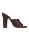 Paris Texas Mules In Ebony Leather In Multi