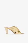 Paris Texas Mules In Gold Metallic Leather
