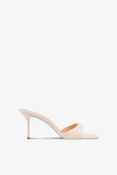 PARIS TEXAS MULES IN IVORY PATENT LEATHER