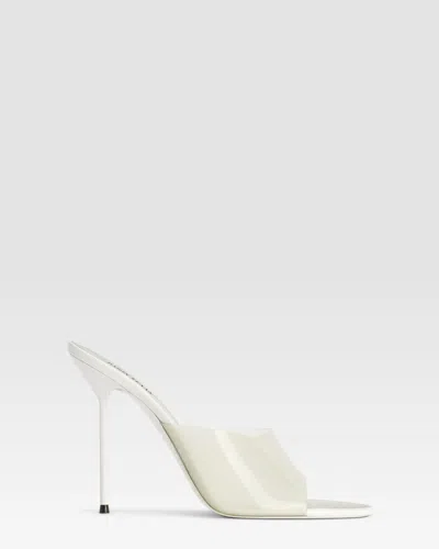 Paris Texas Mules In Latte Patent Leather In White