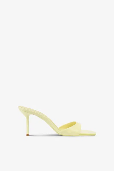 PARIS TEXAS MULES IN LIGHT YELLOW PATENT LEATHER