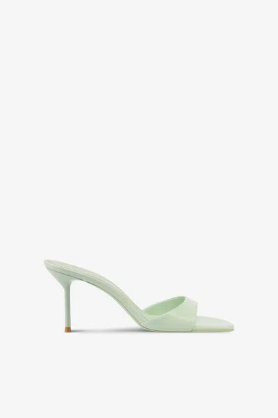 PARIS TEXAS MULES IN MINT PATENT LEATHER