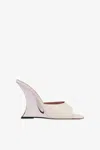 Paris Texas Nina Mule 105mm Heel Open-toe Mules In Off-white/silver