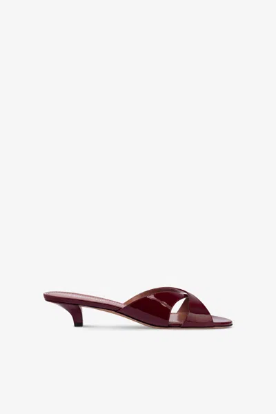 Paris Texas Mules In Patent Rouge Noir Leather In Red