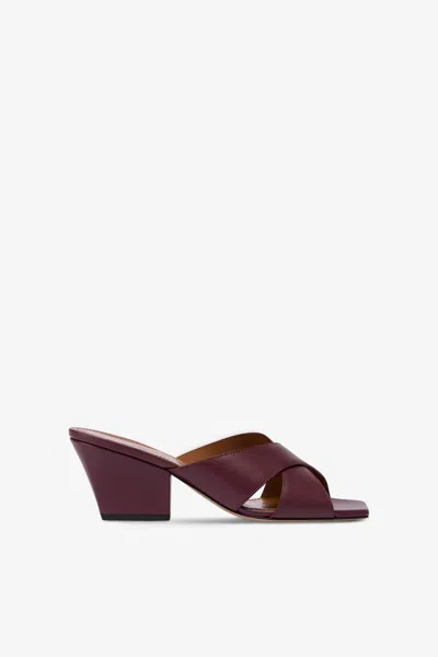 Paris Texas Mules In Rouge Noir Leather
