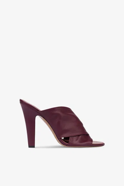 Paris Texas Mules In Rouge Noir Leather
