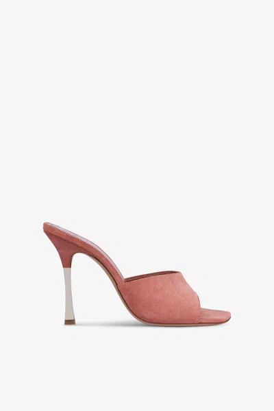 Paris Texas Mules In Salmon Pink Suede Leather