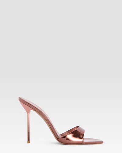 Paris Texas Mules In Texas Rose, Mirror-effect Leather In Pink