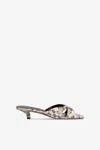 Paris Texas Mules In White Python-print Leather In White