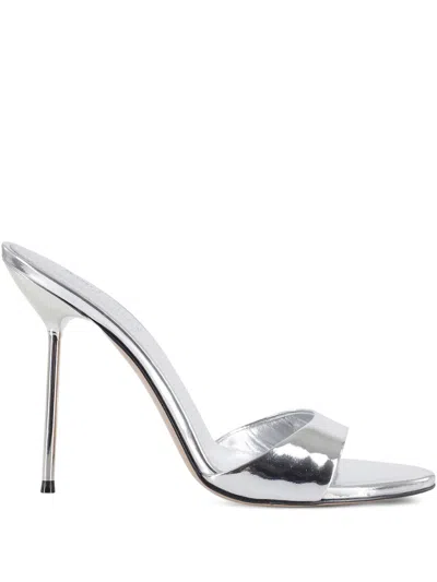 Paris Texas Mules Lidia In Patent Leather In Silver