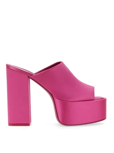 Paris Texas 130mm Sasha Satin Mules In Fuchsia