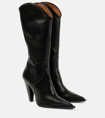 Paris Texas Nadia 105 Leather Knee-high Boots In Black