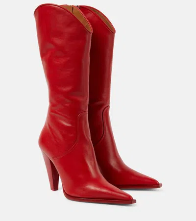 Paris Texas Nadia 105 Leather Knee-high Boots In Red