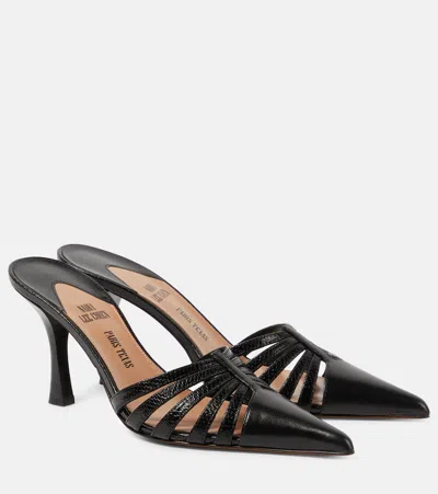 PARIS TEXAS NADIA 85 CUTOUT LEATHER MULES