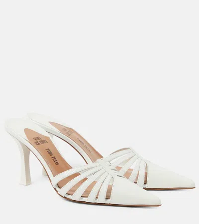 Paris Texas Mules Nadia 85 Aus Leder In Weiss