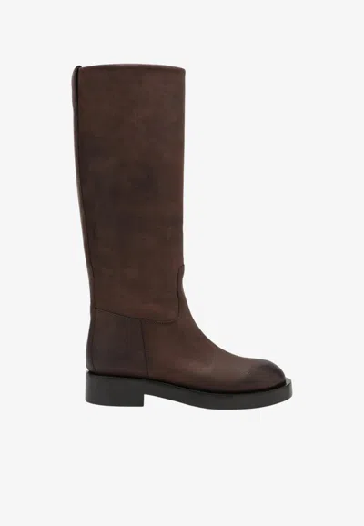 Paris Texas Ebony Brown Napa Leather Boots