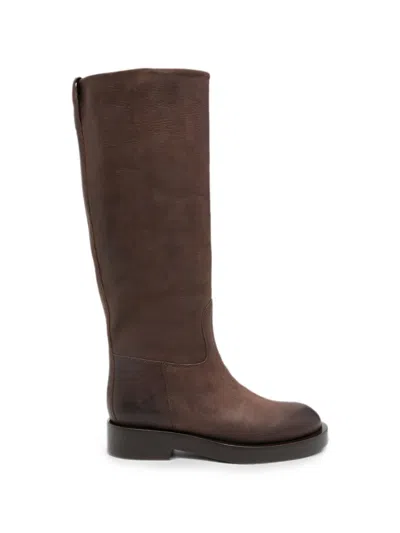 Paris Texas Napa Leather High Boots In Brown