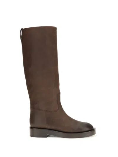 Paris Texas Napa Leather Knee-high Boot In Brown