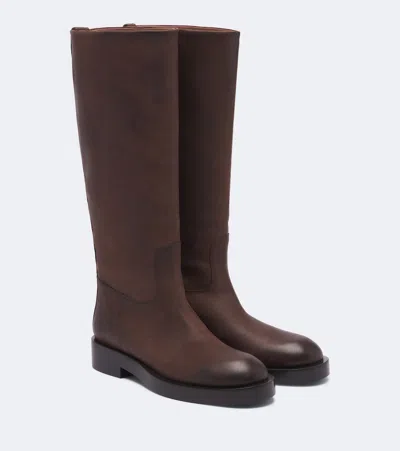 Paris Texas Napa Leather Knee-high Boots In Brown