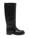 Paris Texas Nappa Leather Flat Ankle Boots With Pull Tab And 20mm Heel In Black