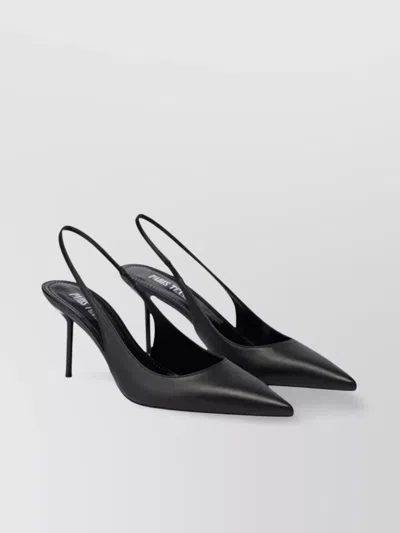 Paris Texas Nappa Pointed Toe Slingback Heel In Black