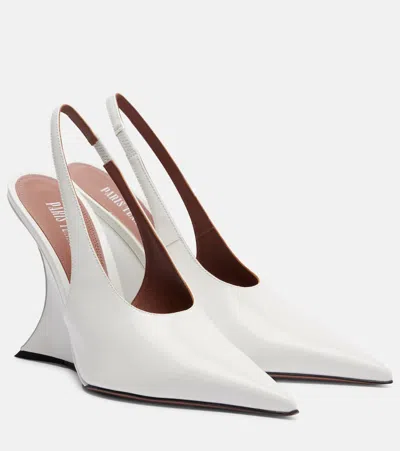 Paris Texas Nina 105 Patent Leather Slingback Pumps In White