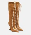 Paris Texas Nina 105 Suede Knee-high Boots In Brown