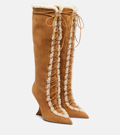 Paris Texas Nina 105 Suede Knee-high Boots In Brown