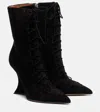 Paris Texas Nina 105 Suede Lace-up Boots In Black