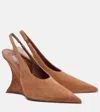Paris Texas Nina 105 Suede Slingback Pumps In Brown