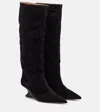 Paris Texas Nina 50 Suede Knee-high Boots In Black