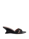 Paris Texas Nina Python-print Leather Wedge Mule Sandals In Black