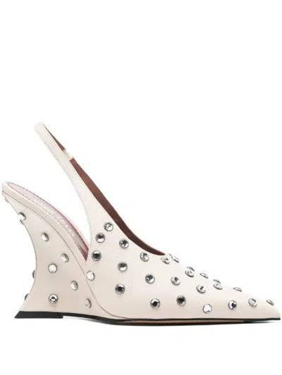 Paris Texas Nina Crystal Slingback In White