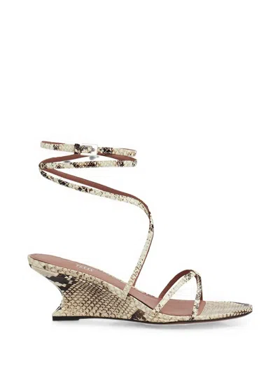 Paris Texas Nina Lace-up Wedge Sandals In Gold