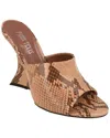 Paris Texas Nina Python Print Mules In Brown