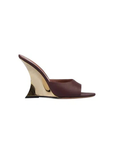 Paris Texas Nina Mule Heel Mocha And Gold