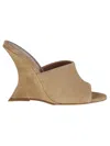 Paris Texas Nina Suede Open-toe Slingback Mules In Whisky