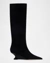 Paris Texas Nina Suede Knee-high Wedge Boots