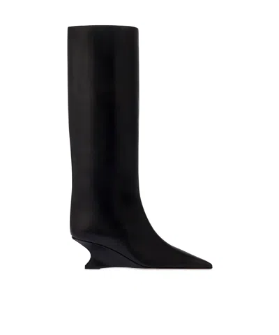 Paris Texas Nina Wedge Heeled Boots In Black