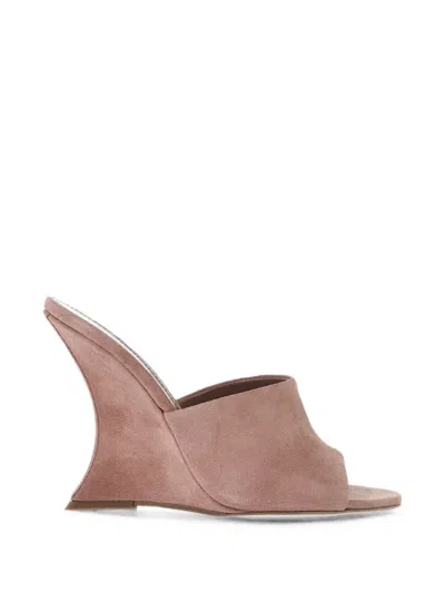 Paris Texas Nina Wedge Mules In Brown