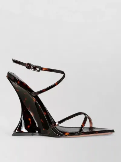 Paris Texas Nina Wedge Sandal Patent Cross Straps In Black