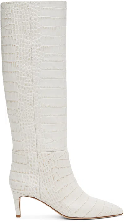 Paris Texas Off-white Stiletto 60 Tall Boots In Bone China