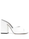 Paris Texas Open-toe Mules With Mid-height Block Heel In White