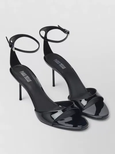 Paris Texas Open Toe Patent Finish Heeled Sandals In Black