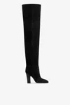 Paris Texas Over-the-knee Boots In Black Calf Suede Leather