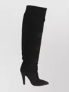 Paris Texas Over-the-knee Suede Pointed Toe Boots In Black