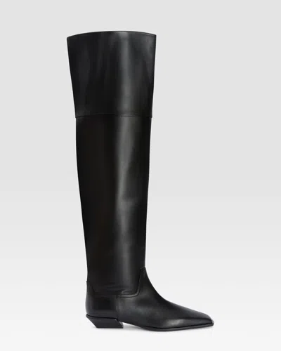 Paris Texas Over-the-knee Leather Boot In Black